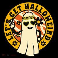Let's Get Halloweird 60s Hippie Ghost Halloween Ornament thumb 1