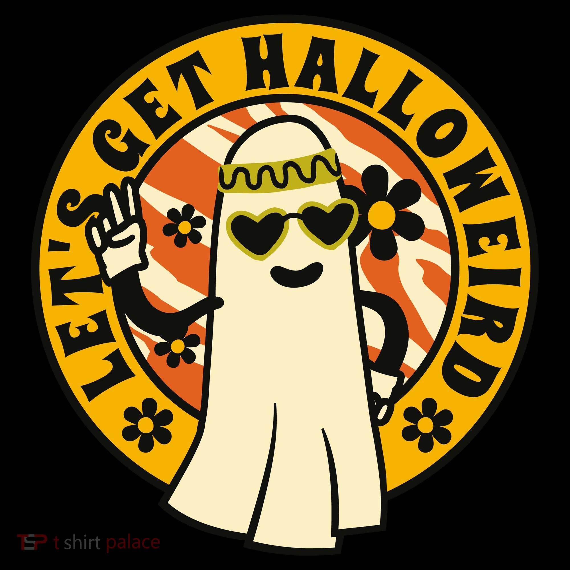 Let's Get Halloweird 60s Hippie Ghost Halloween Women's Tank Top