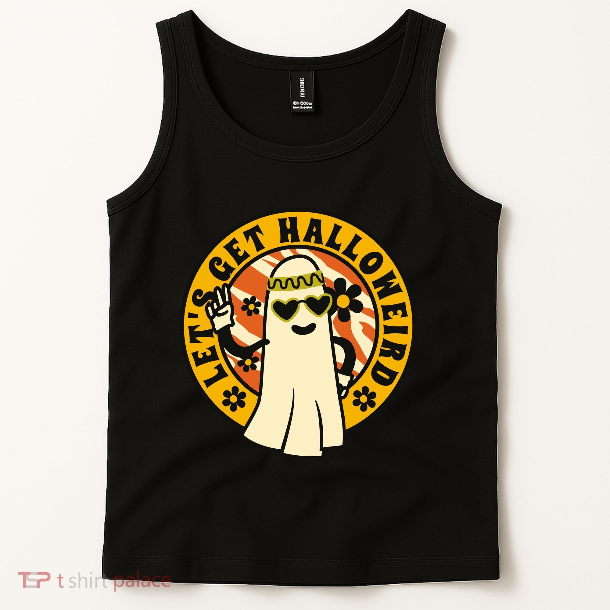 Let's Get Halloweird 60s Hippie Ghost Halloween Tank Top