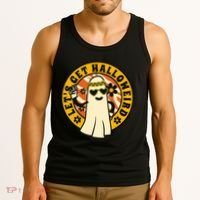 Let's Get Halloweird 60s Hippie Ghost Halloween Tank Top thumb 3