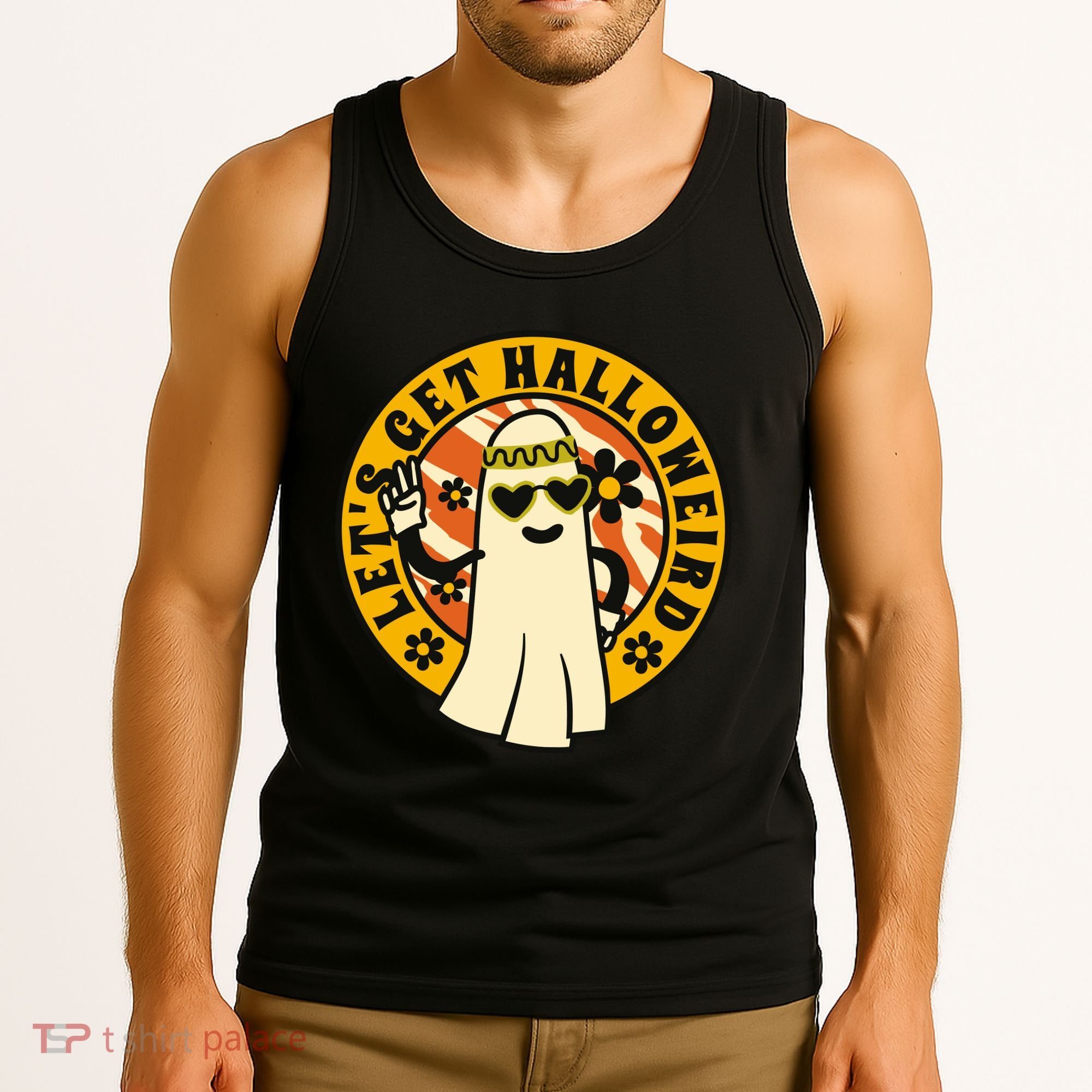 Let's Get Halloweird 60s Hippie Ghost Halloween Tank Top