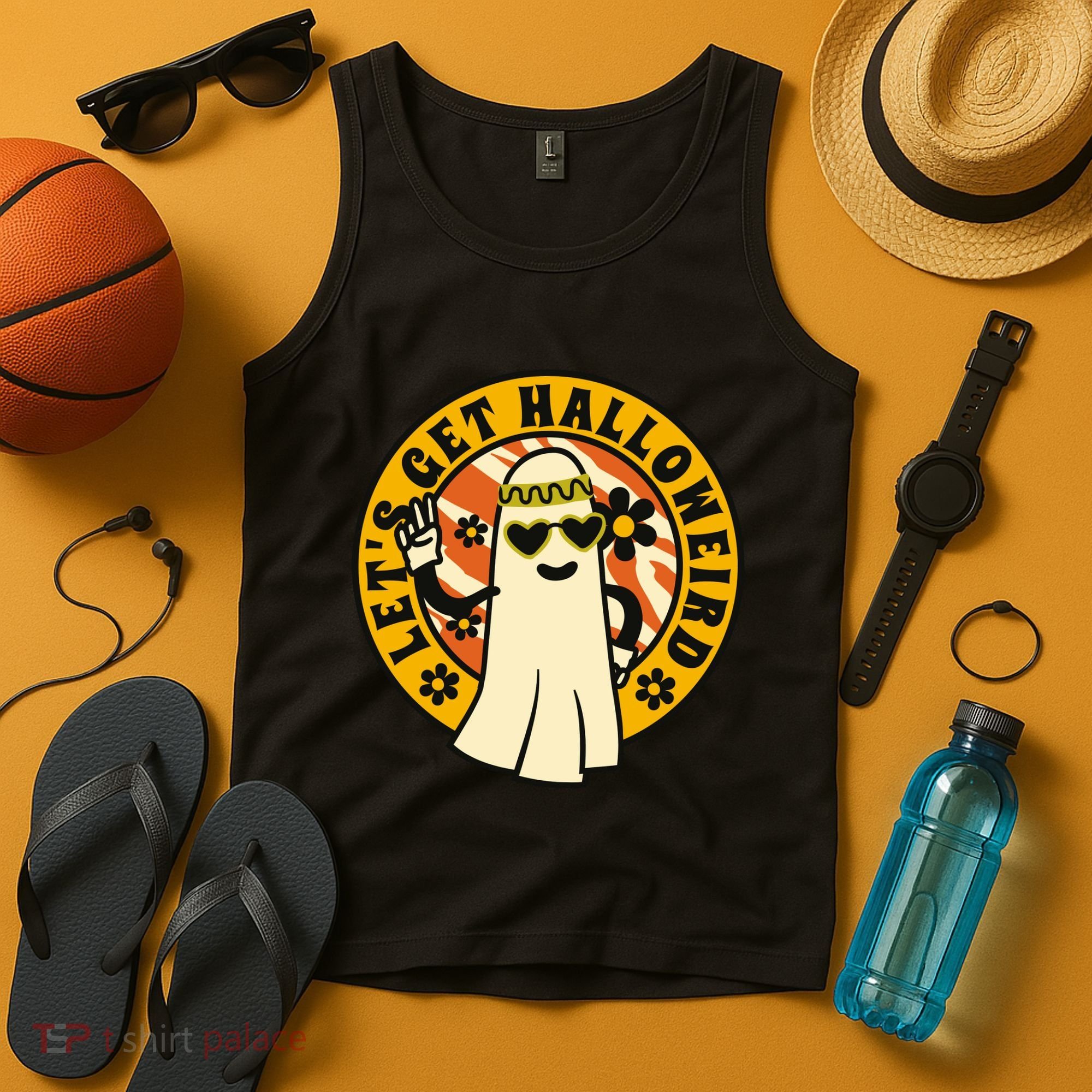 Let's Get Halloweird 60s Hippie Ghost Halloween Tank Top