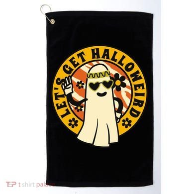 Let's Get Halloweird 60s Hippie Ghost Halloween Golf Towel