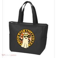 Let's Get Halloweird 60s Hippie Ghost Halloween Tote Bag thumb 3