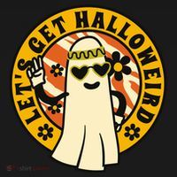 Let's Get Halloweird 60s Hippie Ghost Halloween Tote Bag thumb 4