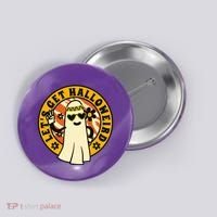 Let's Get Halloweird 60s Hippie Ghost Halloween Button thumb 0
