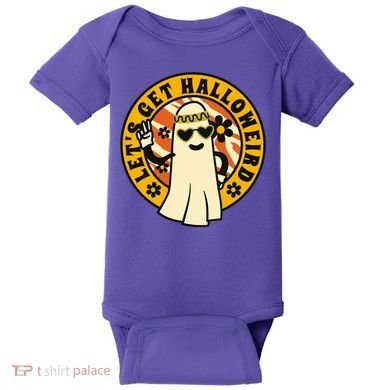 Let's Get Halloweird 60s Hippie Ghost Halloween Baby Bodysuit