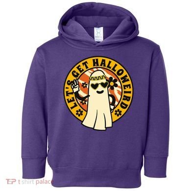 Let's Get Halloweird 60s Hippie Ghost Halloween Toddler Hoodie