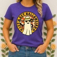 Let's Get Halloweird 60s Hippie Ghost Halloween Women's T-Shirt thumb 2
