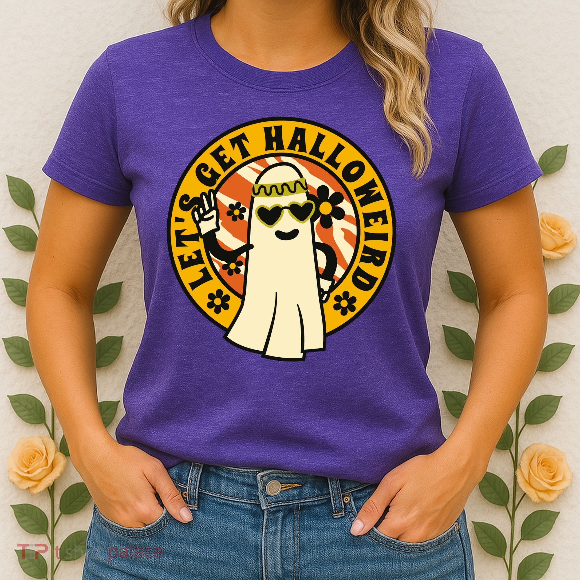 Let's Get Halloweird 60s Hippie Ghost Halloween Women's T-Shirt