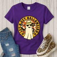 Let's Get Halloweird 60s Hippie Ghost Halloween Women's T-Shirt thumb 3