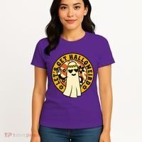 Let's Get Halloweird 60s Hippie Ghost Halloween Women's T-Shirt thumb 4