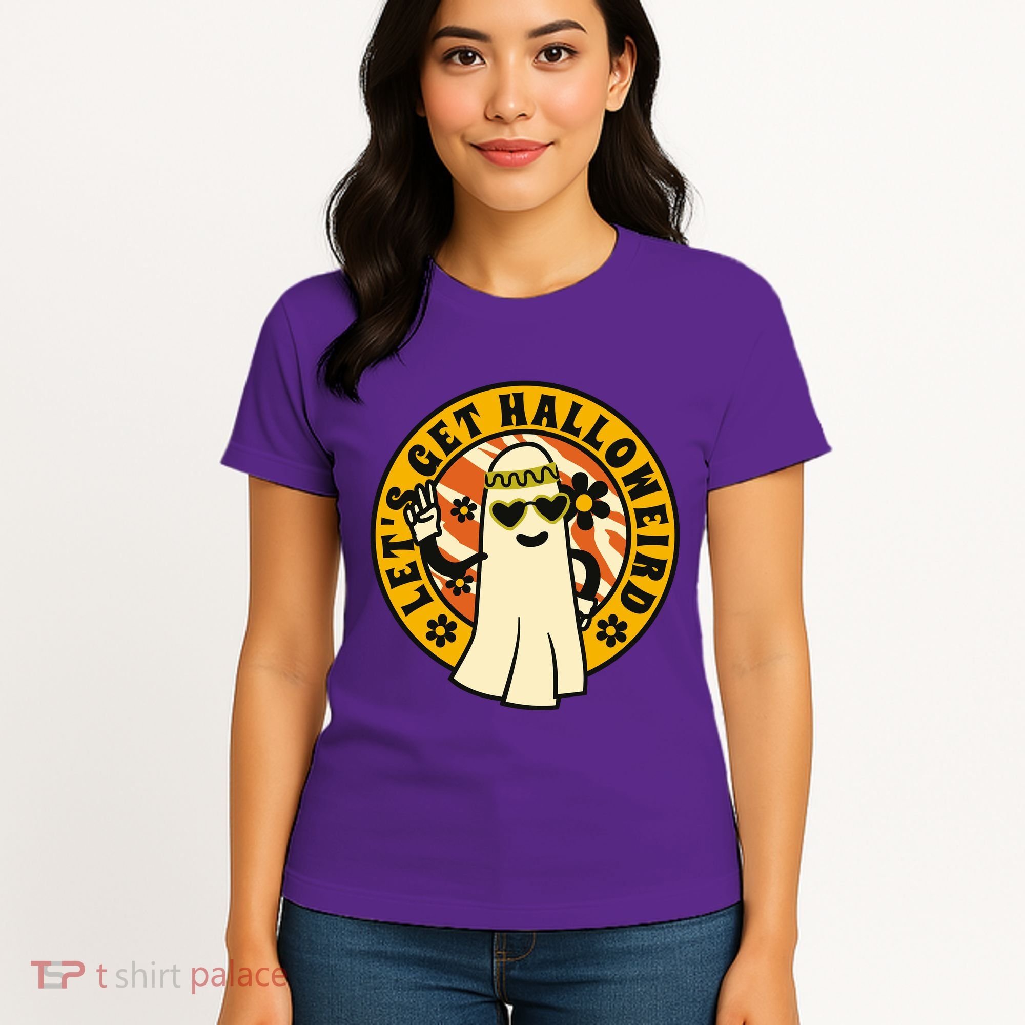Let's Get Halloweird 60s Hippie Ghost Halloween Women's T-Shirt