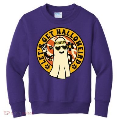 Let's Get Halloweird 60s Hippie Ghost Halloween Kids Sweatshirt