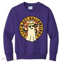 Let's Get Halloweird 60s Hippie Ghost Halloween Kids Sweatshirt thumb 0