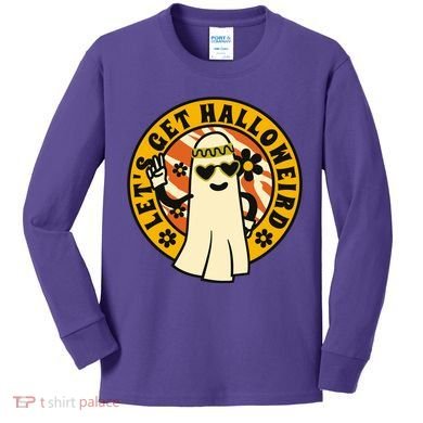 Let's Get Halloweird 60s Hippie Ghost Halloween Kids Long Sleeve Shirt