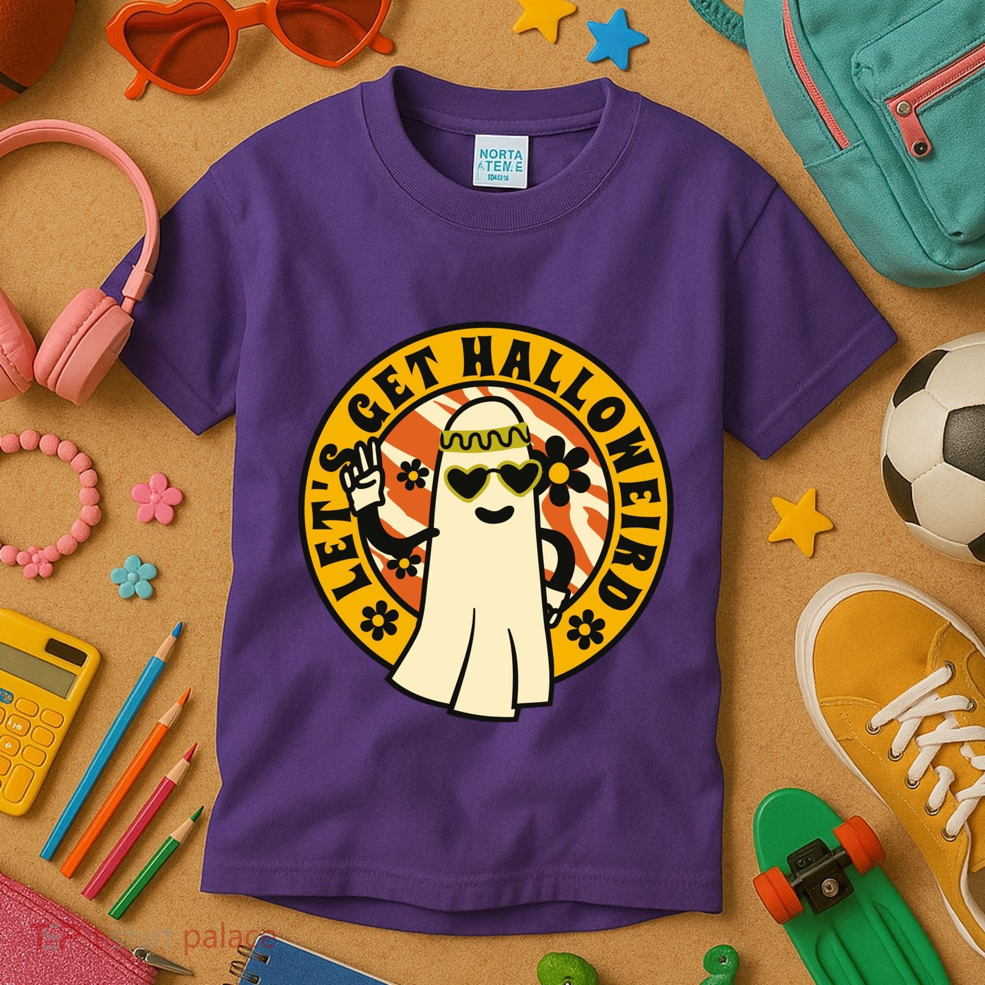 Let's Get Halloweird 60s Hippie Ghost Halloween Kids T-Shirt