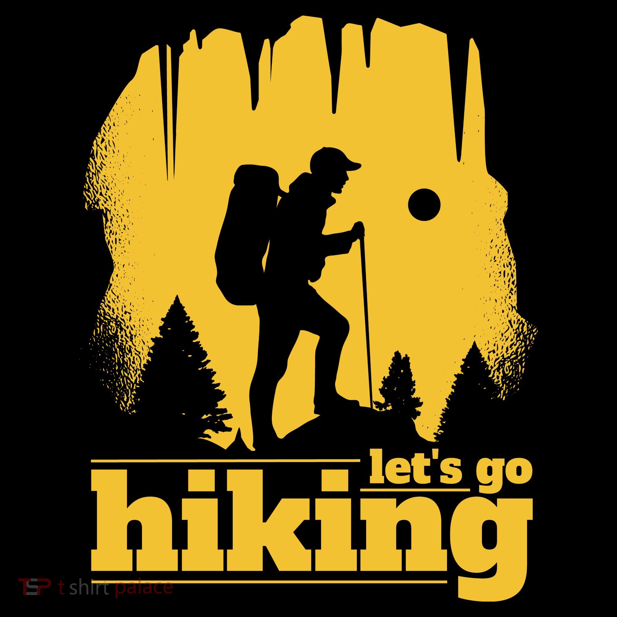 Let's Go Hiking Button