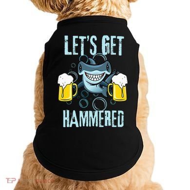 Let’s Get Hammered All Week Funny Hammerhead Shark Pun Party Doggie Tank