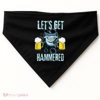 Let’s Get Hammered All Week Funny Hammerhead Shark Pun Party USA-Made Doggie Bandana thumb 0
