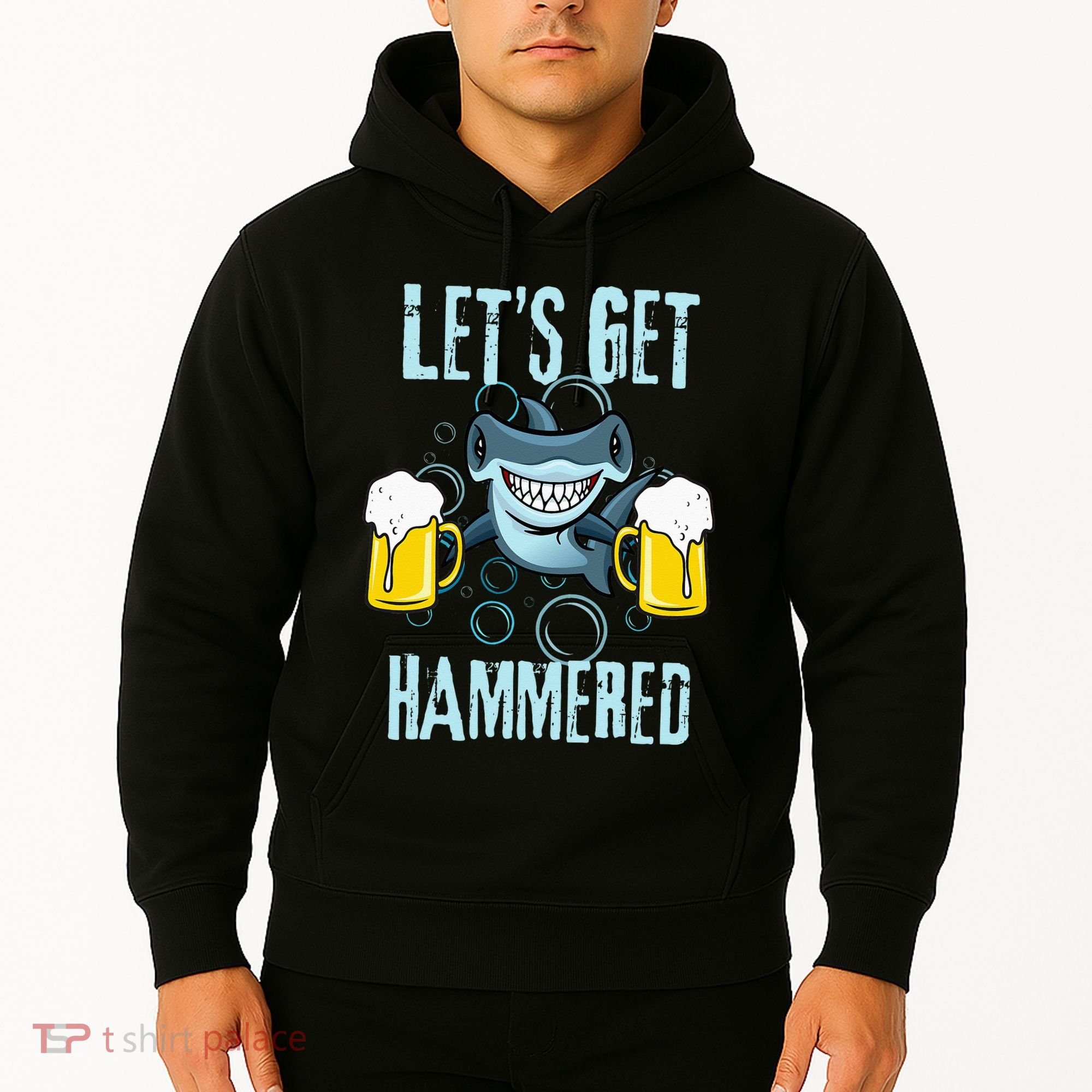 Let’s Get Hammered All Week Funny Hammerhead Shark Pun Party Hoodie