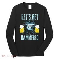 Let’s Get Hammered All Week Funny Hammerhead Shark Pun Party Long Sleeve Shirt thumb 0