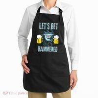 Let’s Get Hammered All Week Funny Hammerhead Shark Pun Party Apron thumb 2