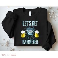Let’s Get Hammered All Week Funny Hammerhead Shark Pun Party Sweatshirt thumb 2