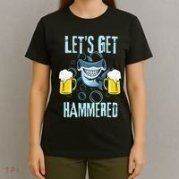 Let’s Get Hammered All Week Funny Hammerhead Shark Pun Party T-Shirt thumb 4