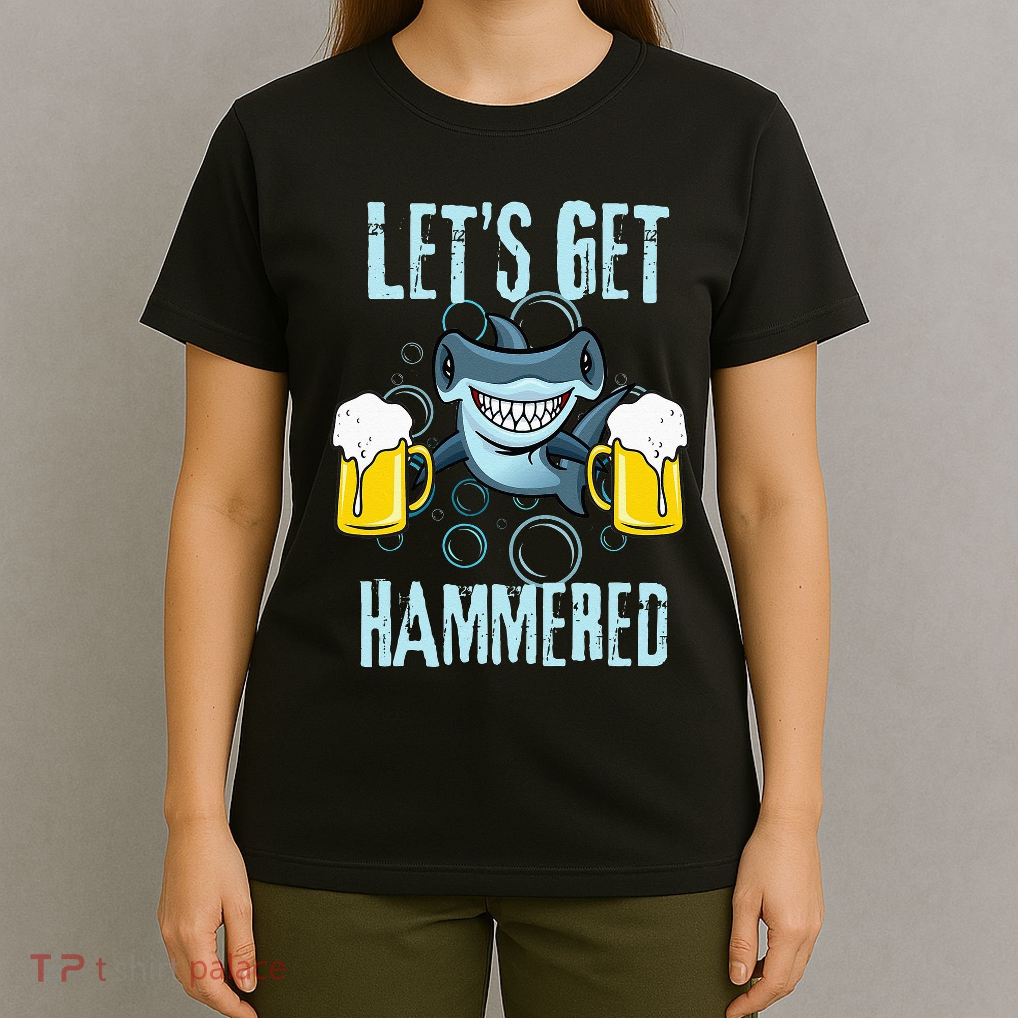 Let’s Get Hammered All Week Funny Hammerhead Shark Pun Party T-Shirt
