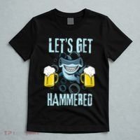Let’s Get Hammered All Week Funny Hammerhead Shark Pun Party T-Shirt thumb 5