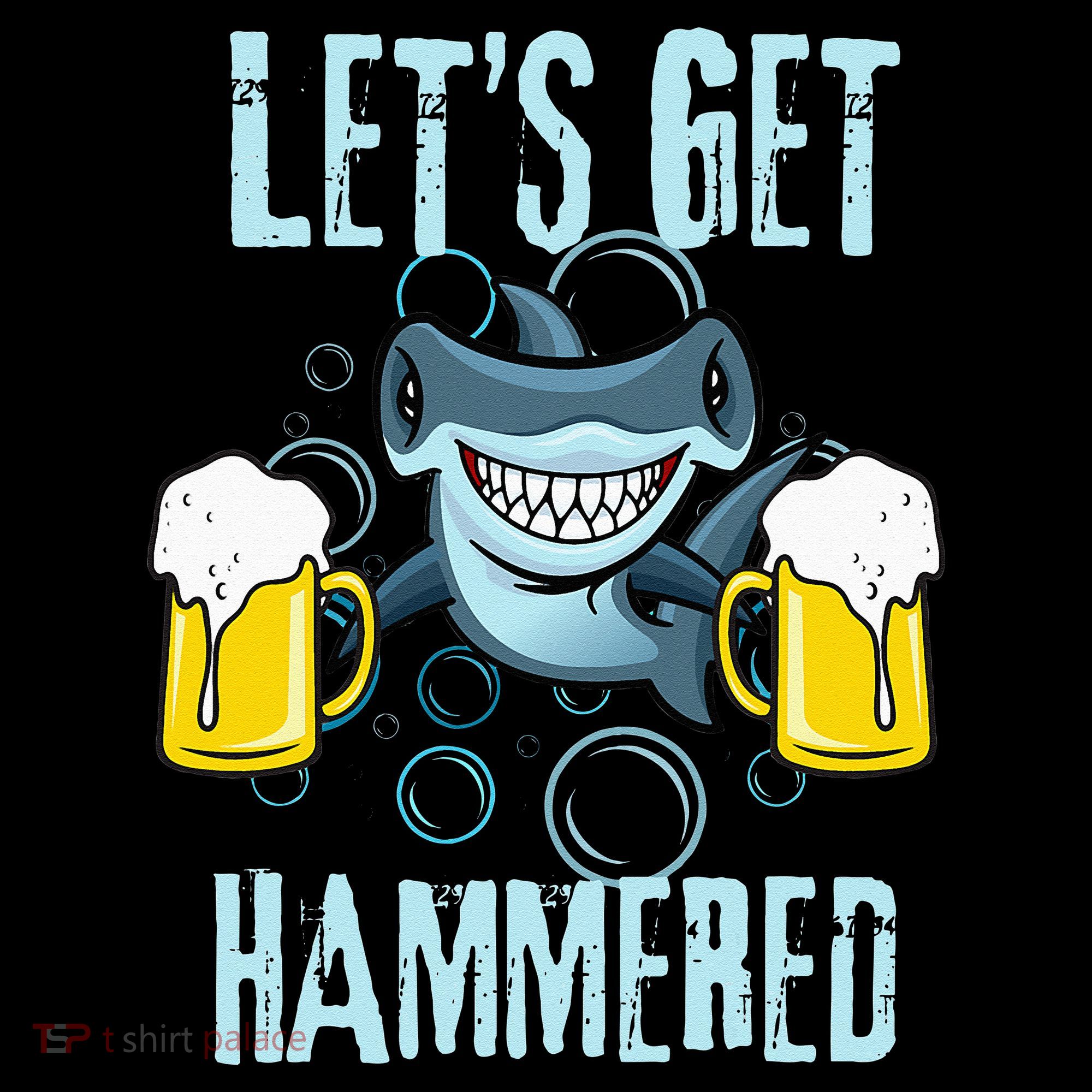 Let’s Get Hammered All Week Funny Hammerhead Shark Pun Party Button