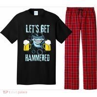 Let’s Get Hammered All Week Funny Hammerhead Shark Pun Party Pajama Set thumb 0