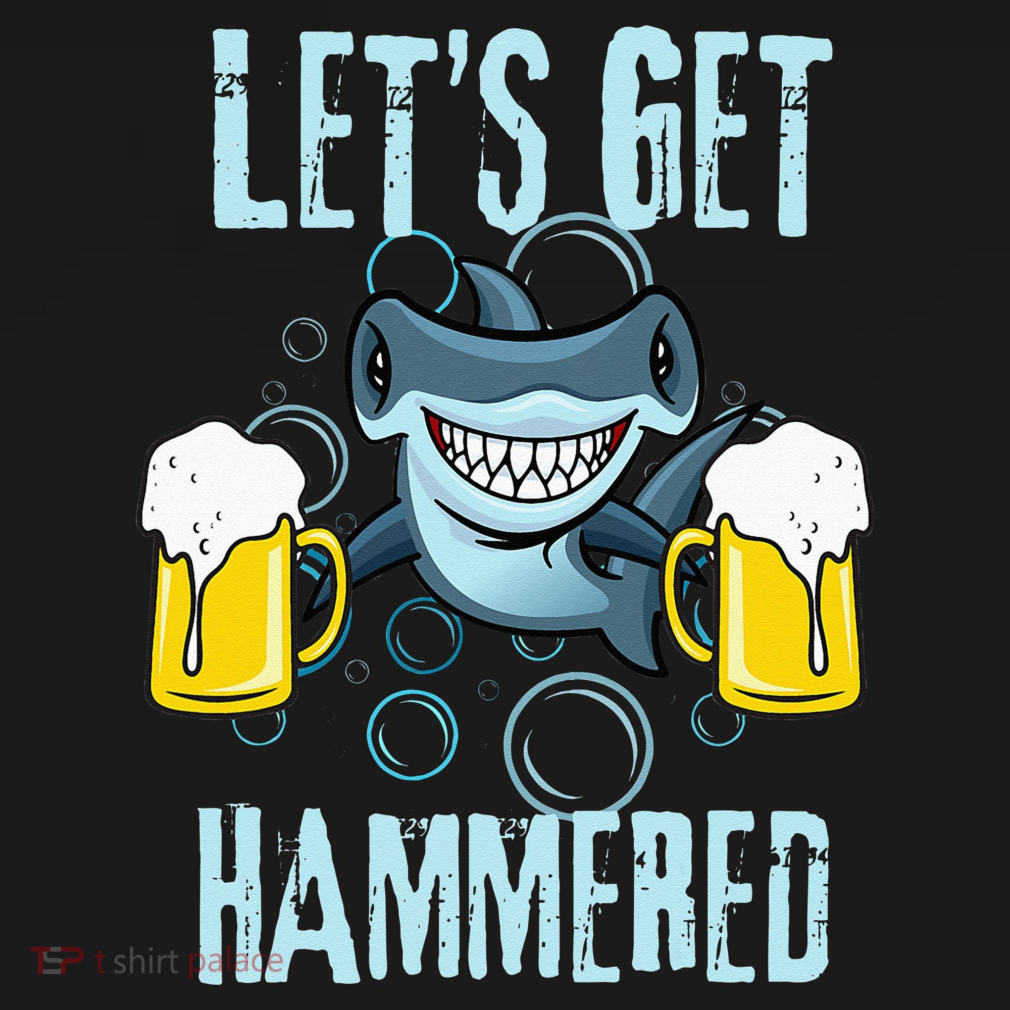 Let’s Get Hammered All Week Funny Hammerhead Shark Pun Party Polo