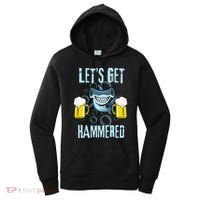 Let’s Get Hammered All Week Funny Hammerhead Shark Pun Party Women's Hoodie thumb 0