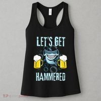 Let’s Get Hammered All Week Funny Hammerhead Shark Pun Party Women's Tank Top thumb 3