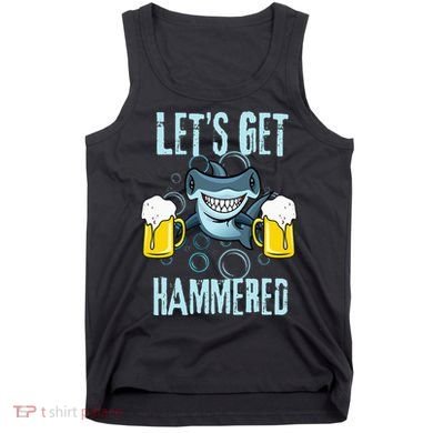 Let’s Get Hammered All Week Funny Hammerhead Shark Pun Party Tank Top