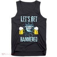 Let’s Get Hammered All Week Funny Hammerhead Shark Pun Party Tank Top thumb 0