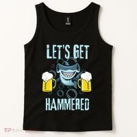Let’s Get Hammered All Week Funny Hammerhead Shark Pun Party Tank Top thumb 2