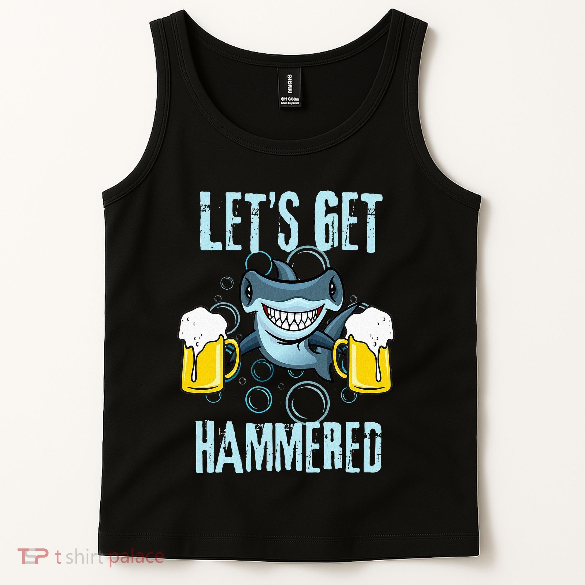 Let’s Get Hammered All Week Funny Hammerhead Shark Pun Party Tank Top