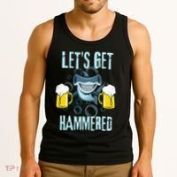 Let’s Get Hammered All Week Funny Hammerhead Shark Pun Party Tank Top thumb 3