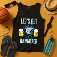 Let’s Get Hammered All Week Funny Hammerhead Shark Pun Party Tank Top thumb 4