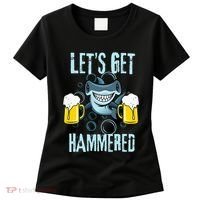 Let’s Get Hammered All Week Funny Hammerhead Shark Pun Party Women's T-Shirt thumb 0