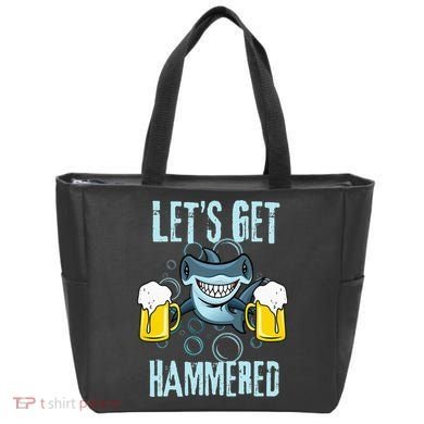 Let’s Get Hammered All Week Funny Hammerhead Shark Pun Party Tote Bag