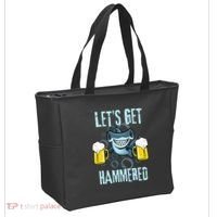 Let’s Get Hammered All Week Funny Hammerhead Shark Pun Party Tote Bag thumb 2
