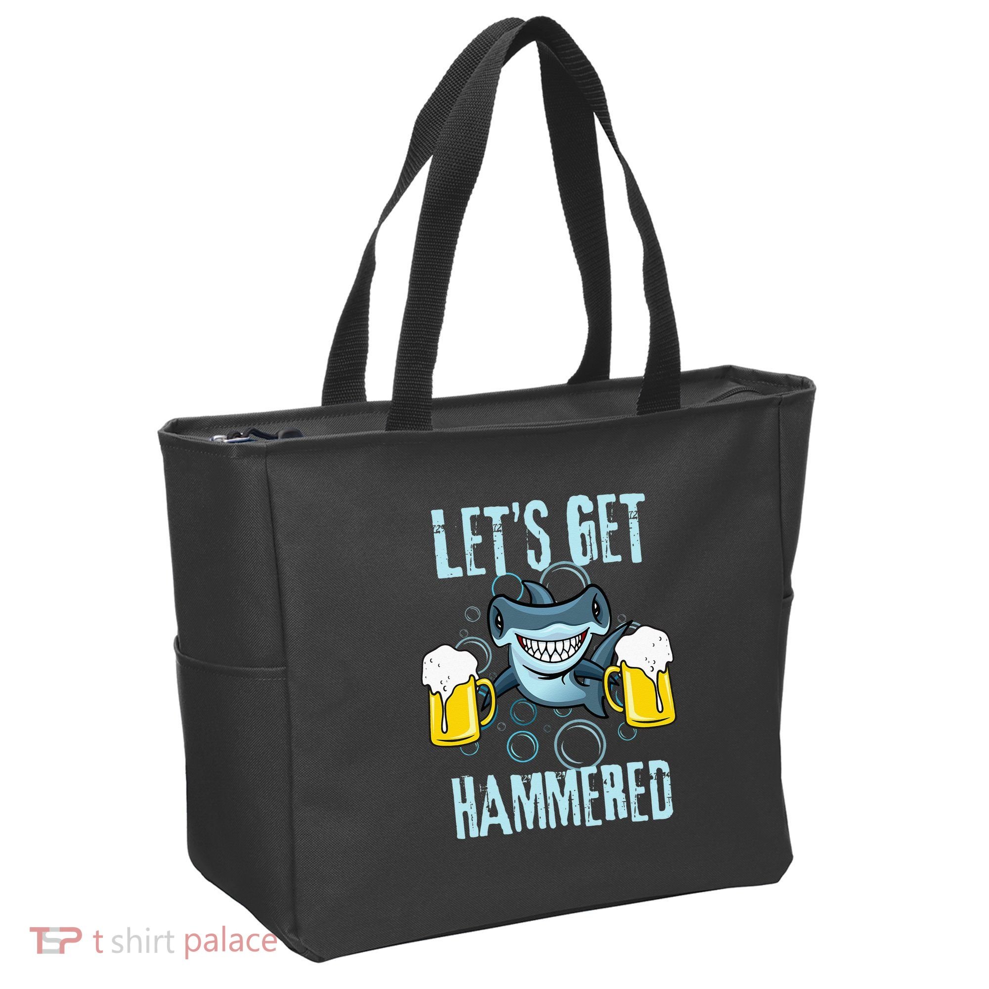 Let’s Get Hammered All Week Funny Hammerhead Shark Pun Party Tote Bag