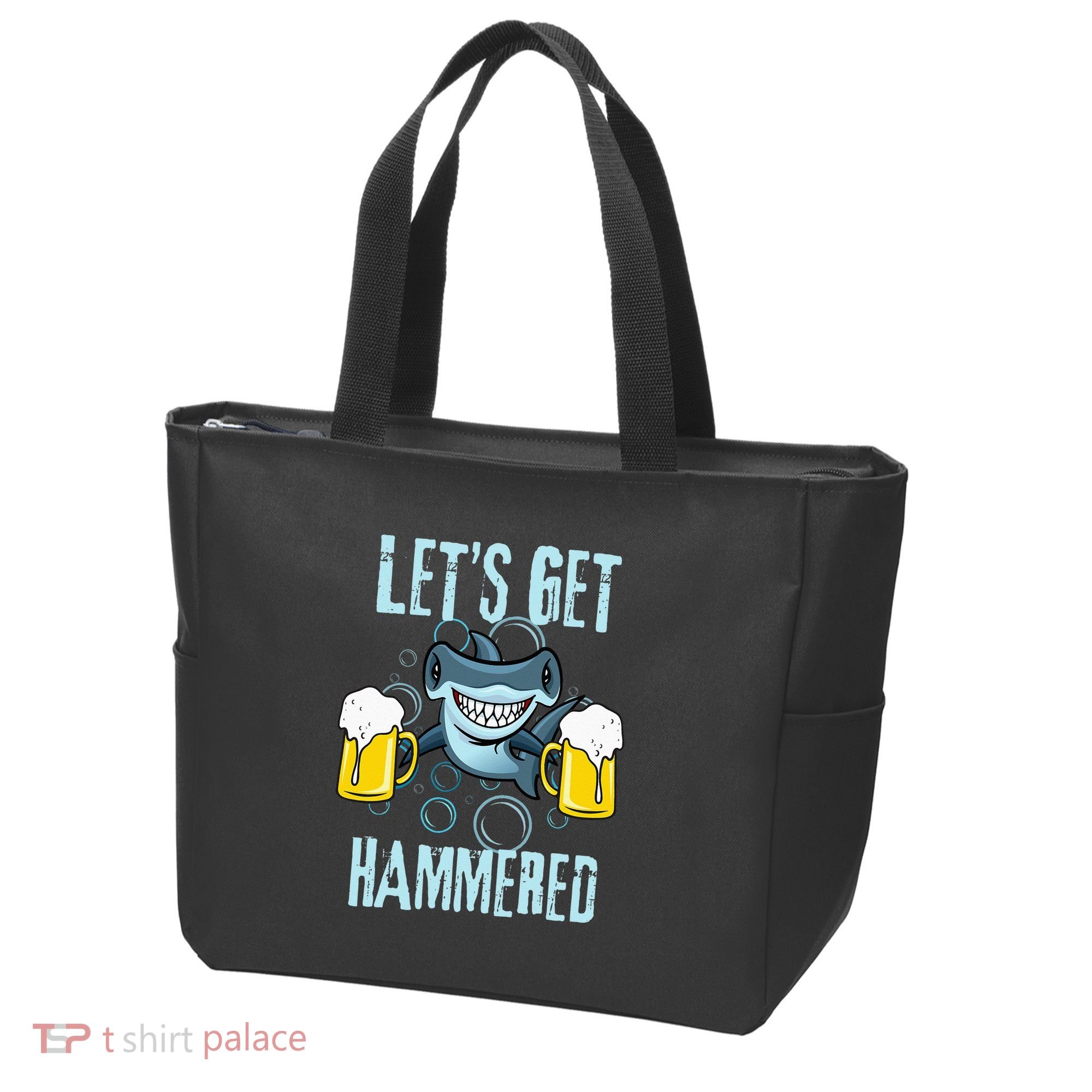 Let’s Get Hammered All Week Funny Hammerhead Shark Pun Party Tote Bag