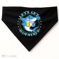 Let's Get Hammered Hammerhead Shark Beer USA-Made Doggie Bandana thumb 0