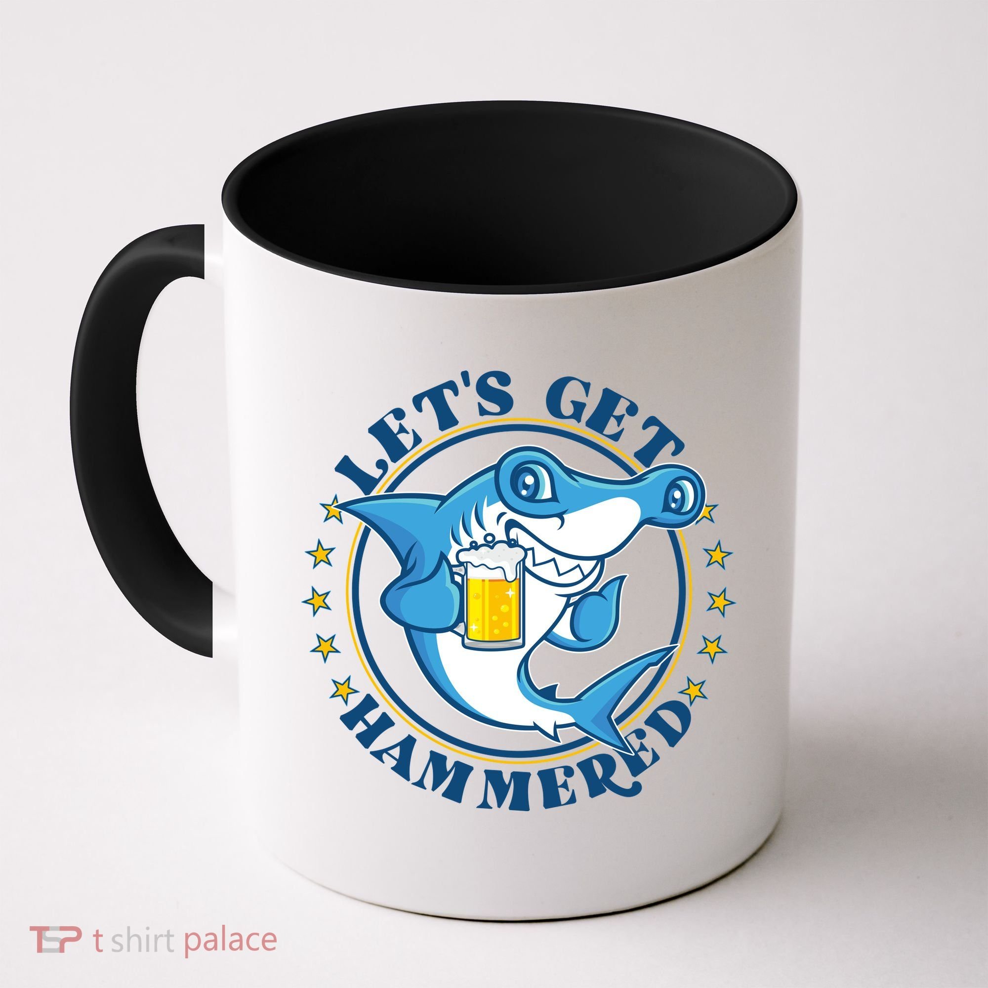 Let's Get Hammered Hammerhead Shark Beer Coffee Mug