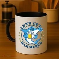 Let's Get Hammered Hammerhead Shark Beer Coffee Mug thumb 4